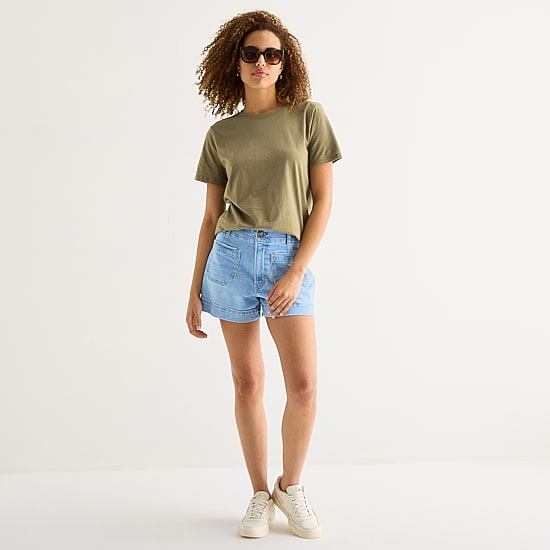 A.N.A Womens Round Neck Short Sleeve T-Shirt