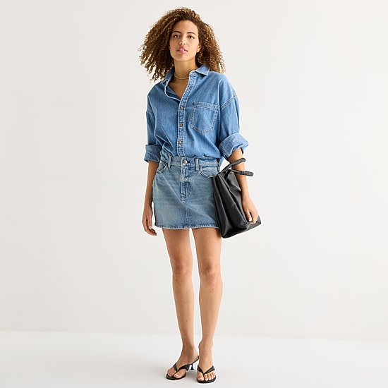 a.n.a Womens Cuffed Long Sleeve Oversized Button-Down Shirt