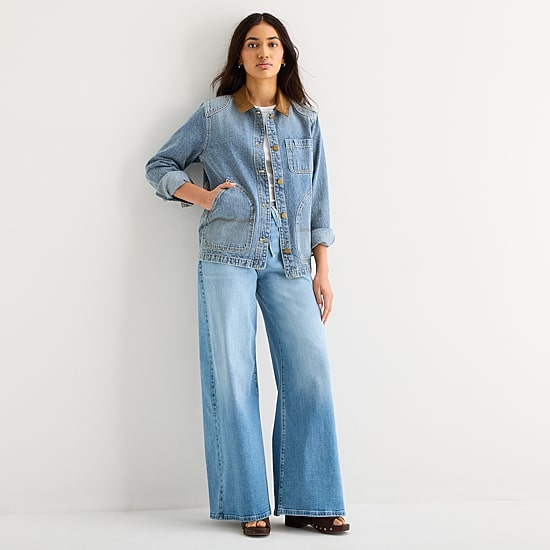 a.n.a Womens Denim Lightweight Jacket