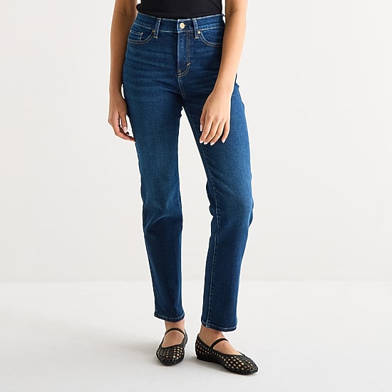 A.N.A Womens High Rise Curvy Straight Fit Jean