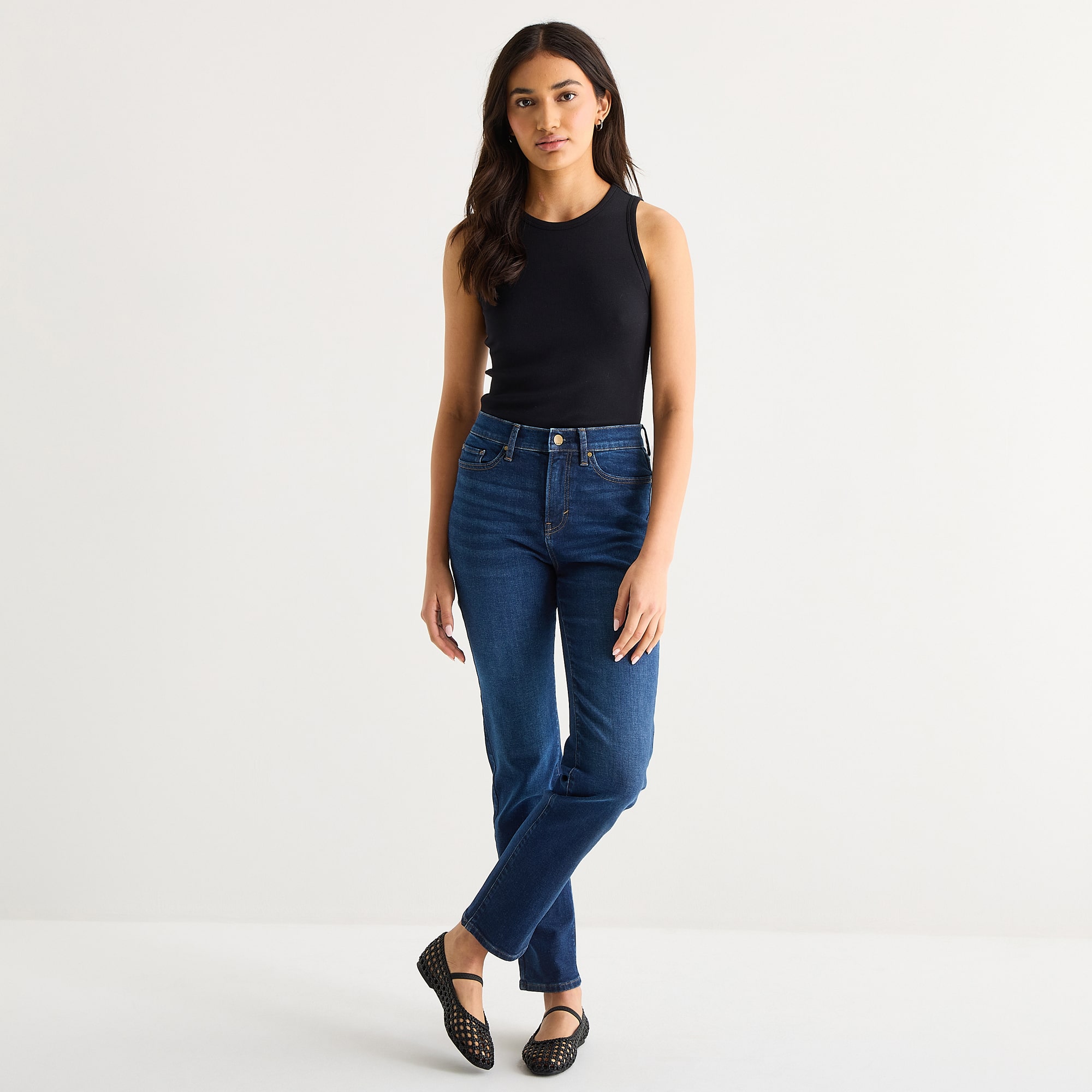 a.n.a Womens High Rise Curvy Straight Fit Jean - JCPenney