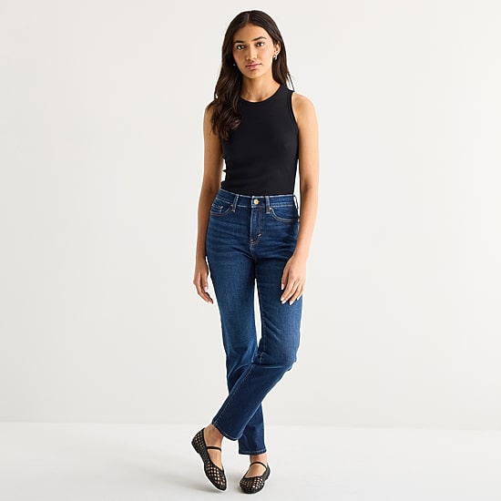 A.N.A Womens High Rise Curvy Straight Fit Jean