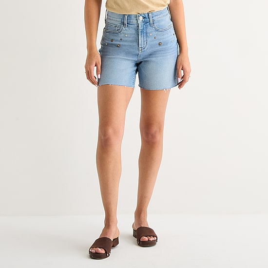 A.N.A Embellished Womens High Rise 5" Denim Short