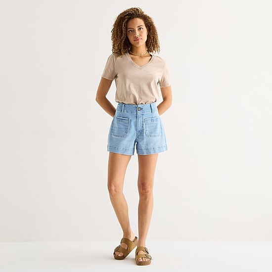 a.n.a Patch Pocket Womens Highest Rise 4" Denim Short