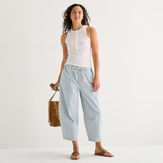 A.N.A Womens High Rise Barrel Jean