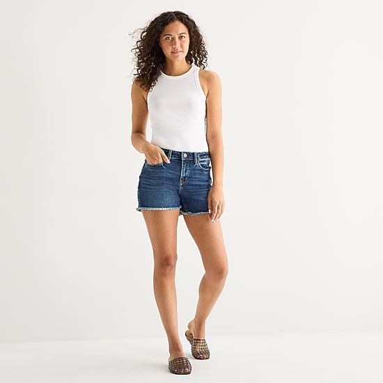 a.n.a Womens Mid Rise 3" Denim Short