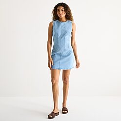 jcpenney denim dresses Raven Stretch Denim Mini Dress - Light Wash