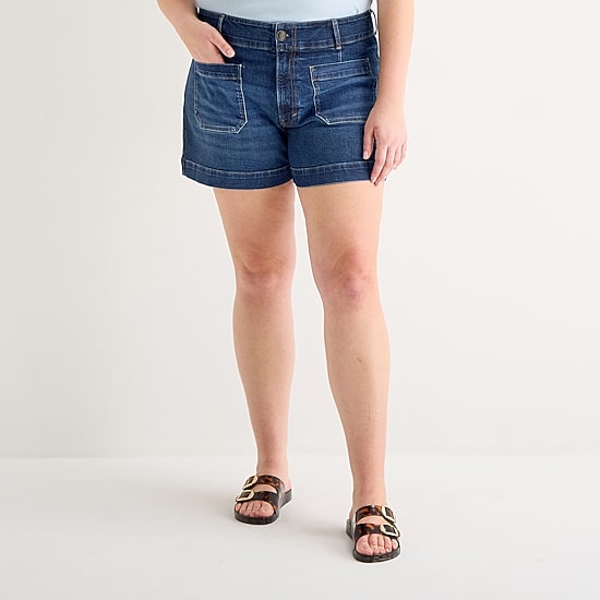 A.N.A Patch Pocket Womens Plus Highest Rise 5" Denim Short