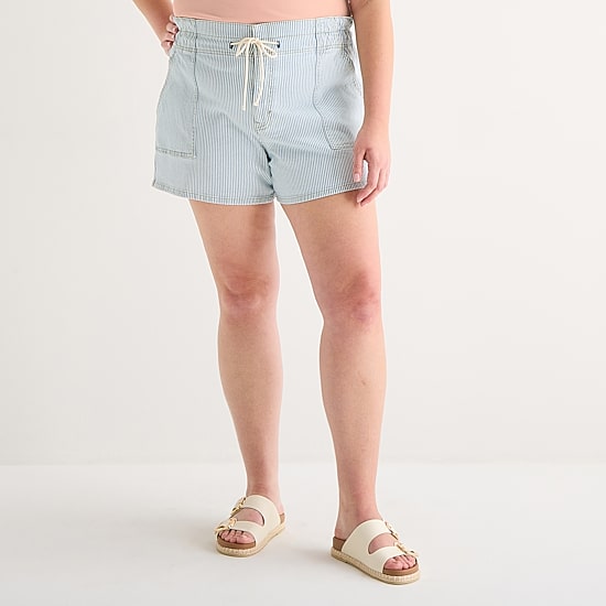 A.N.A Utility Womens Plus 5" Highest Rise Denim Short
