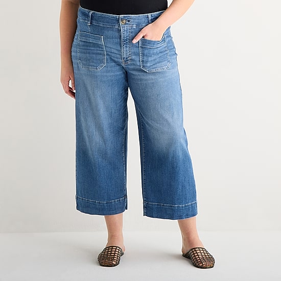 a.n.a Patch Pocket Womens - Plus Highest Rise Cropped Jean