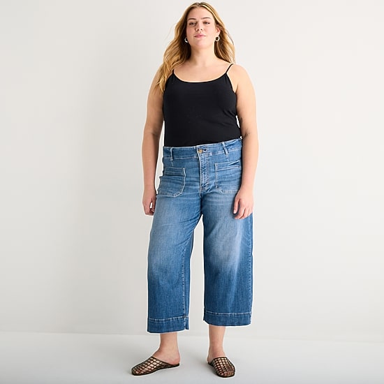 a.n.a Patch Pocket Womens - Plus Highest Rise Cropped Jean