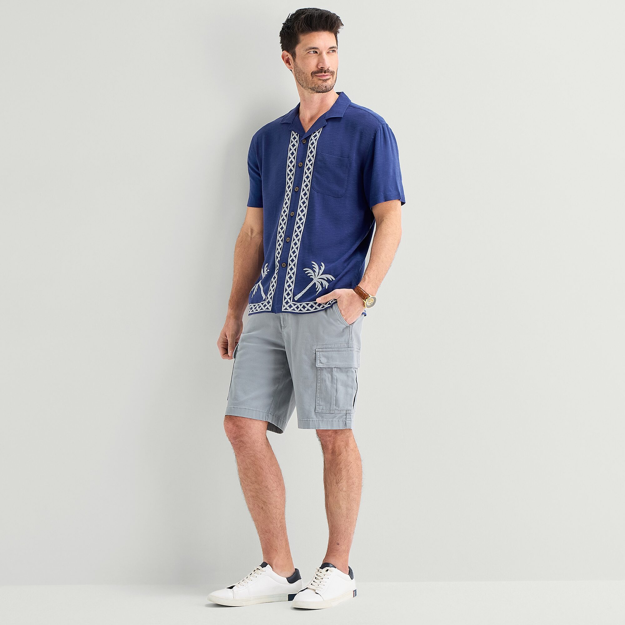 St. John's Bay Mens Short Sleeve Camp Shirt
