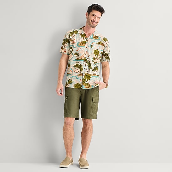 St. John's Bay Mens Short Sleeve Camp Shirt