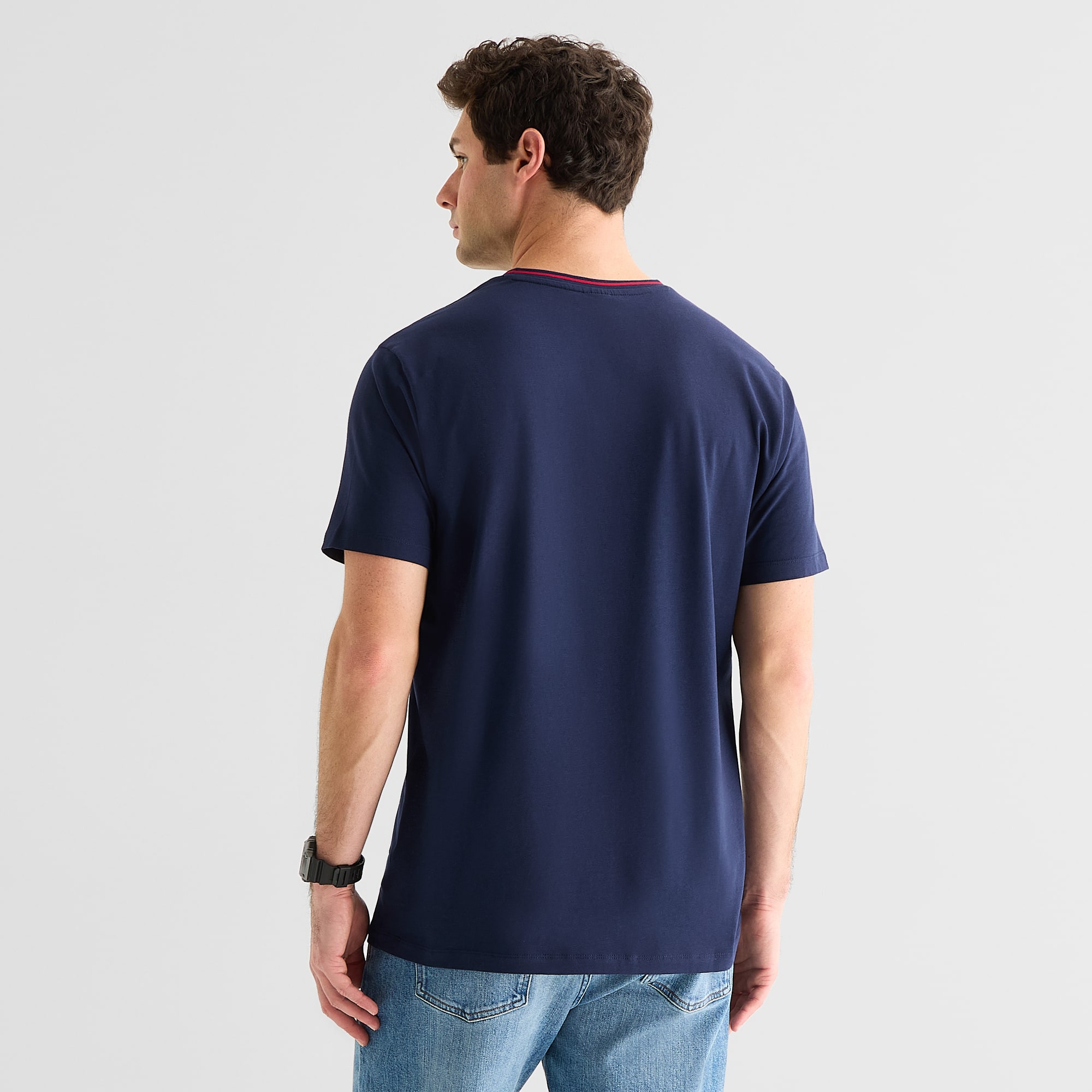 U.S. Polo Assn. Tipped Mens V Neck Short Sleeve STRETCH FABRIC T-Shirt