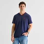 U.S. Polo Assn. Tipped Mens V Neck Short Sleeve Stretch Fabric T-Shirt