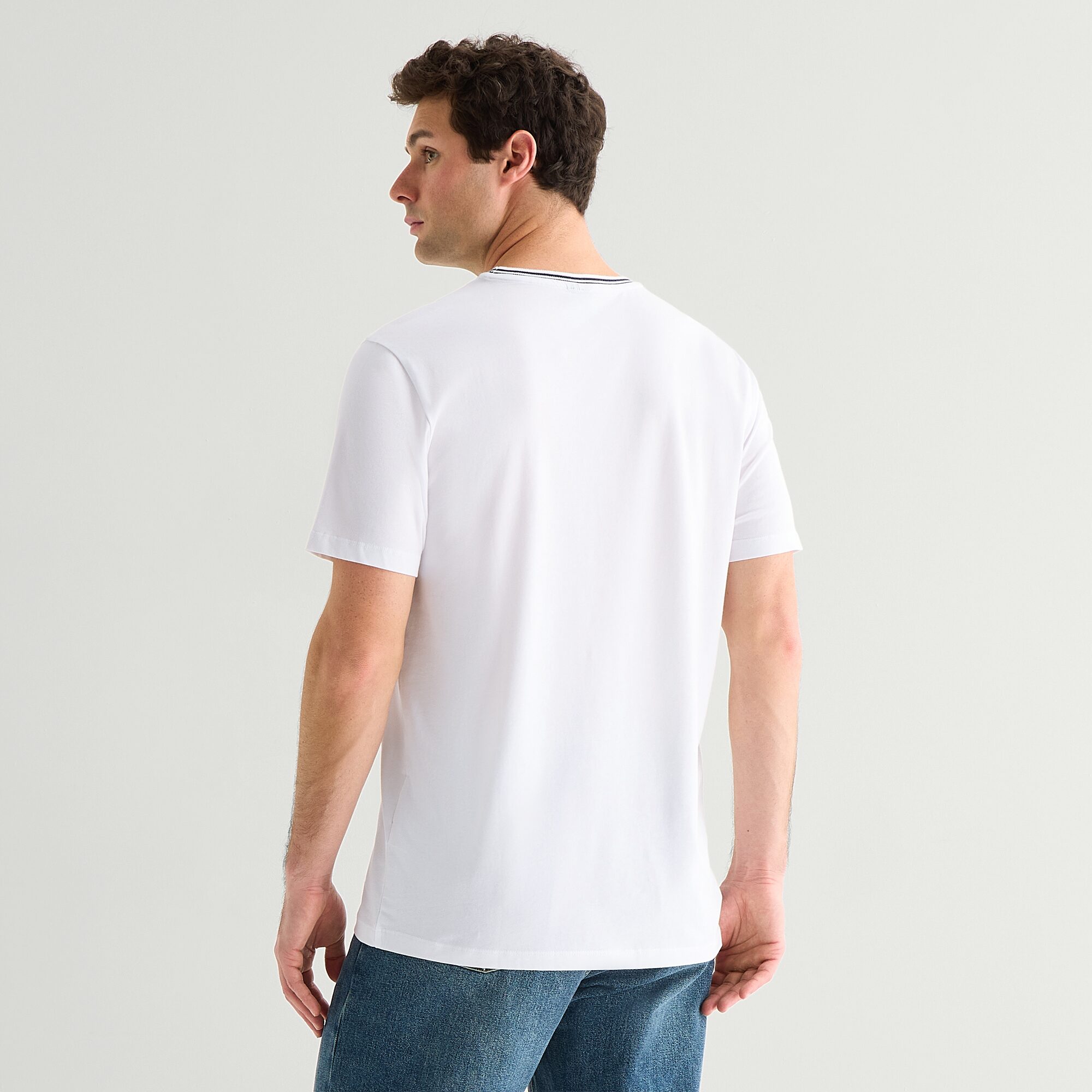 U.S. Polo Assn. Tipped Mens Crew Neck Short Sleeve Stretch Fabric T-Shirt