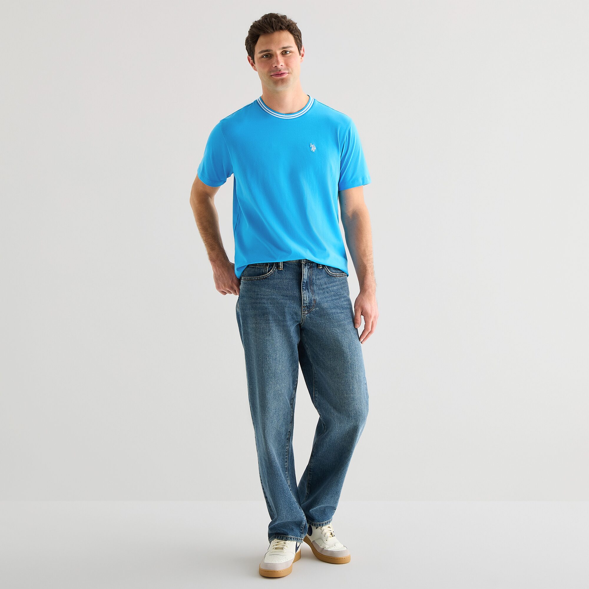 U.S. Polo Assn. Tipped Mens Crew Neck Short Sleeve STRETCH FABRIC T-Shirt
