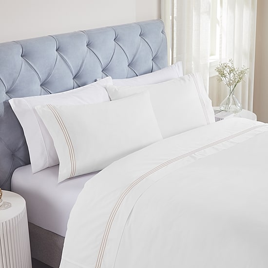 SUPERIOR® Brandon Embroidered Cotton Modern 320tc Deep Pocket Sheet Set