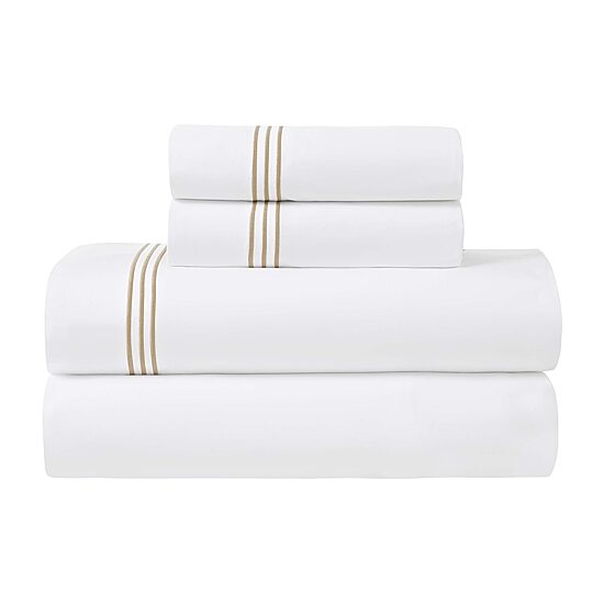 SUPERIOR® Brandon Embroidered Cotton Modern 320tc Deep Pocket Sheet Set