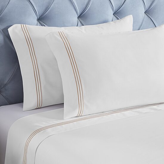 SUPERIOR® Brandon Embroidered Cotton Modern 320tc Deep Pocket Sheet Set