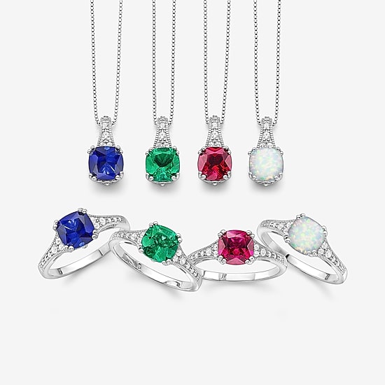 Gemstone Sterling Silver Cushion Cocktail Ring