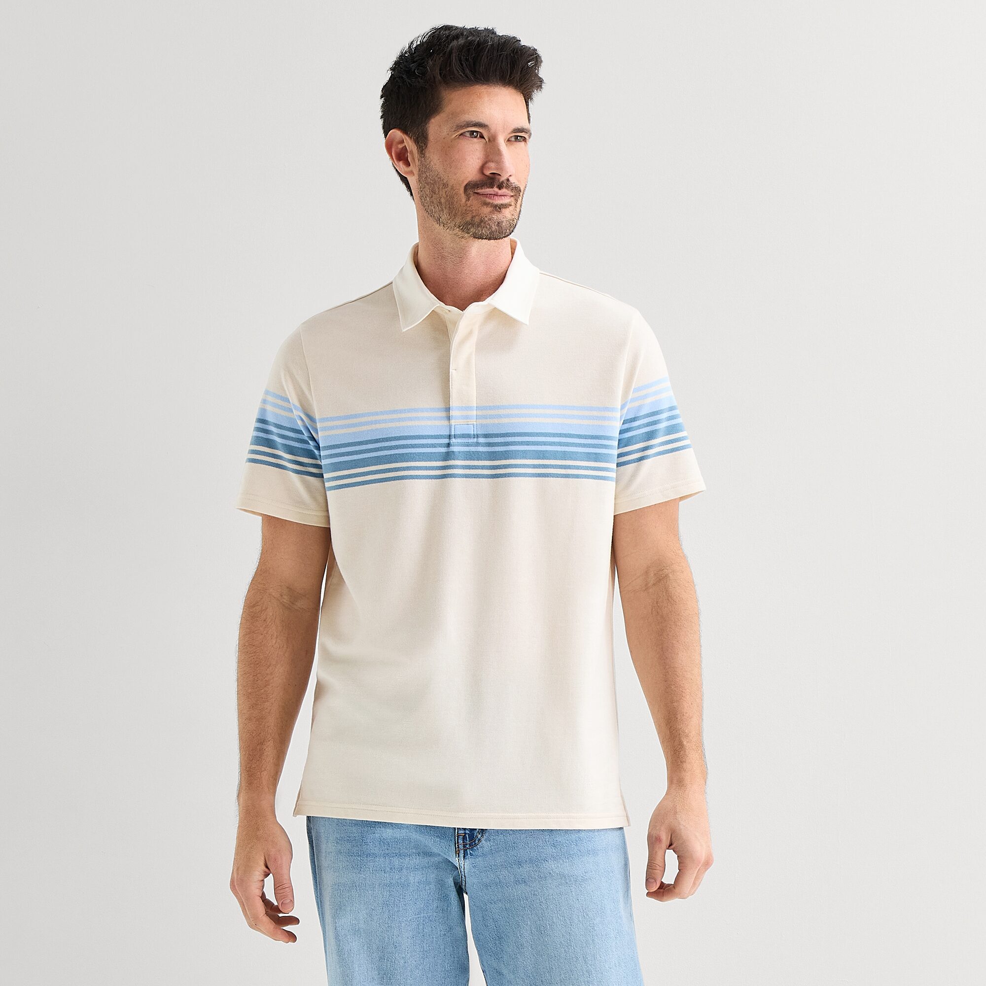 St. John's Bay Rugby Mens Classic Fit Short Sleeve Polo Shirt