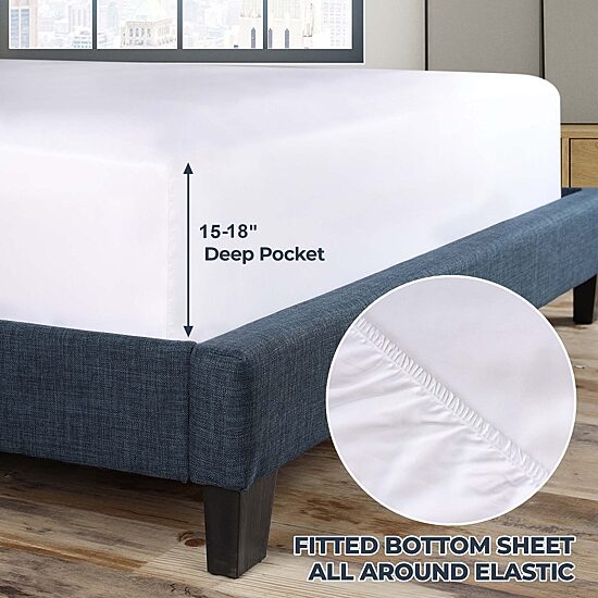 SUPERIOR® Egyptian Cotton Embroidered 1000tc Deep Pocket Sheet Set