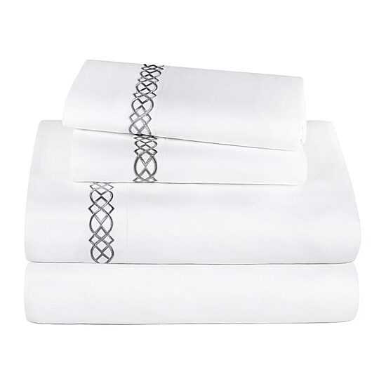 SUPERIOR® Egyptian Cotton Embroidered 1000tc Deep Pocket Sheet Set