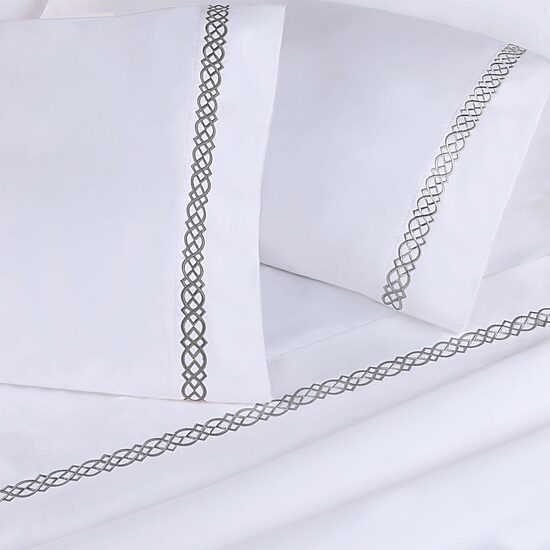 SUPERIOR® Egyptian Cotton Embroidered 1000tc Deep Pocket Sheet Set