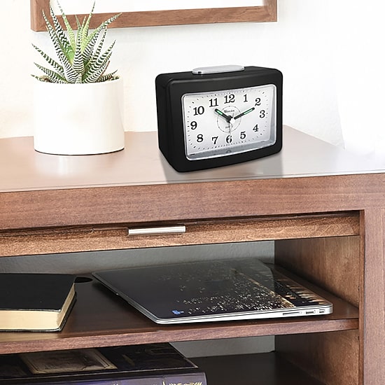 Westclox No Tick Loud Bell Analog Alarm Clock