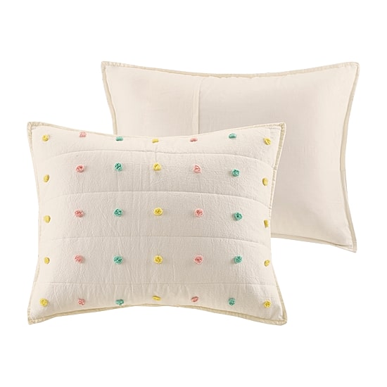 Urban Habitat Kids Ensley Pom Pom 100% Cotton Jacquard Quilt Set With Throw Pillows