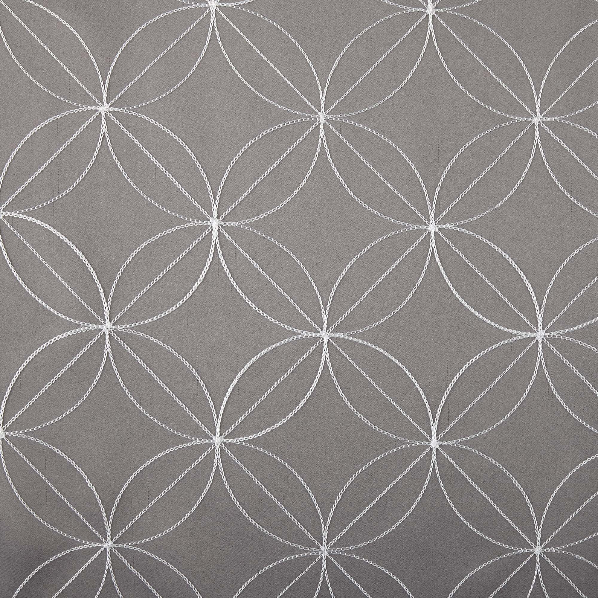 Regal Home Perth Geometric Embroidery Rod Pocket Blackout Set of 2 Curtain Panel