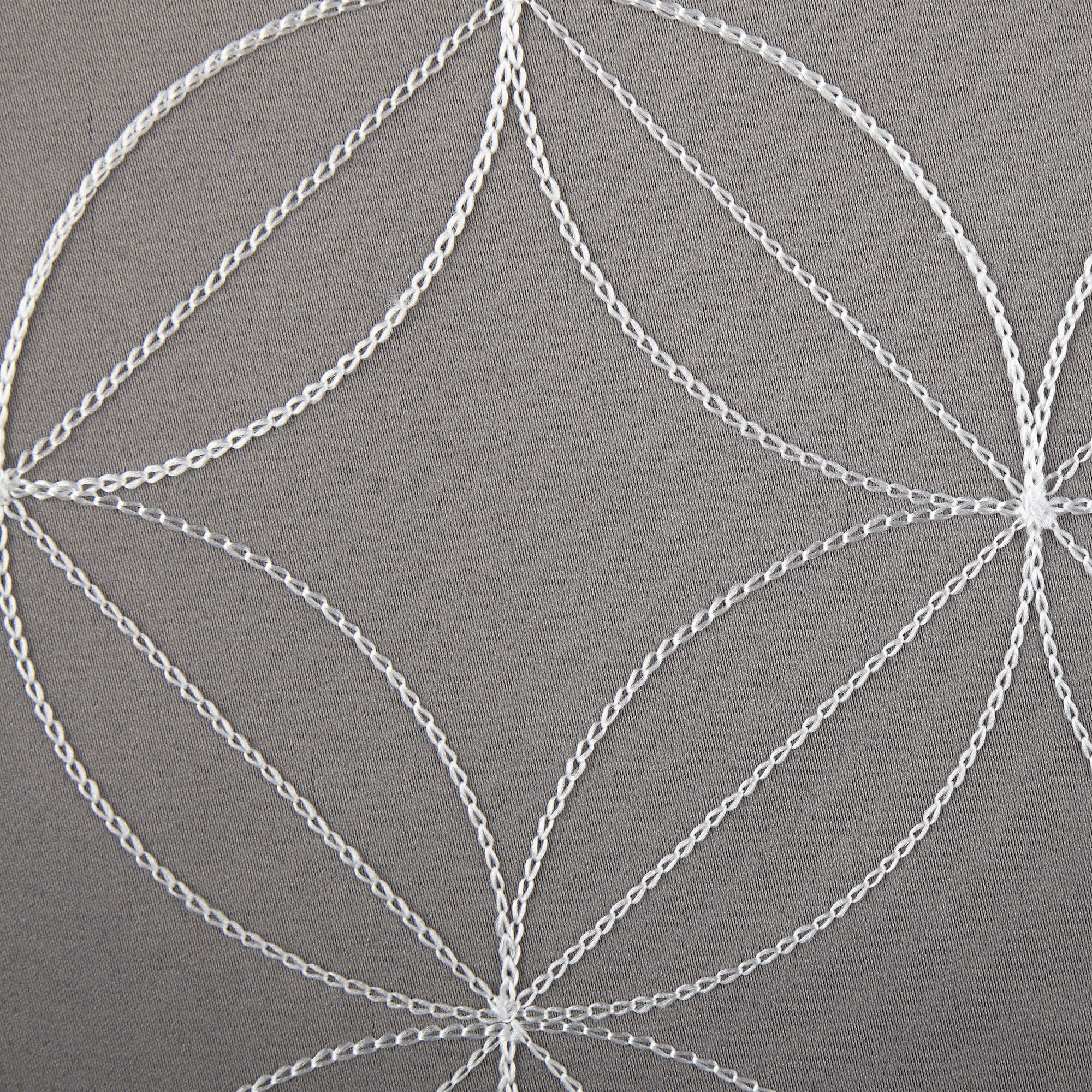 Regal Home Perth Geometric Embroidery Rod Pocket Blackout Set of 2 Curtain Panel