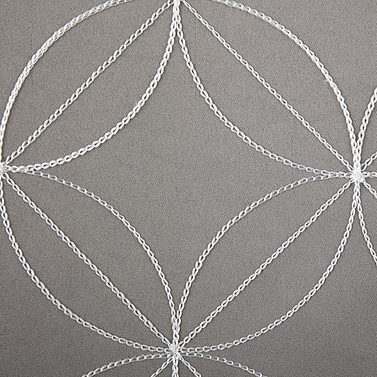 Regal Home Perth Geometric Embroidery Rod Pocket Blackout Set of 2 Curtain Panel