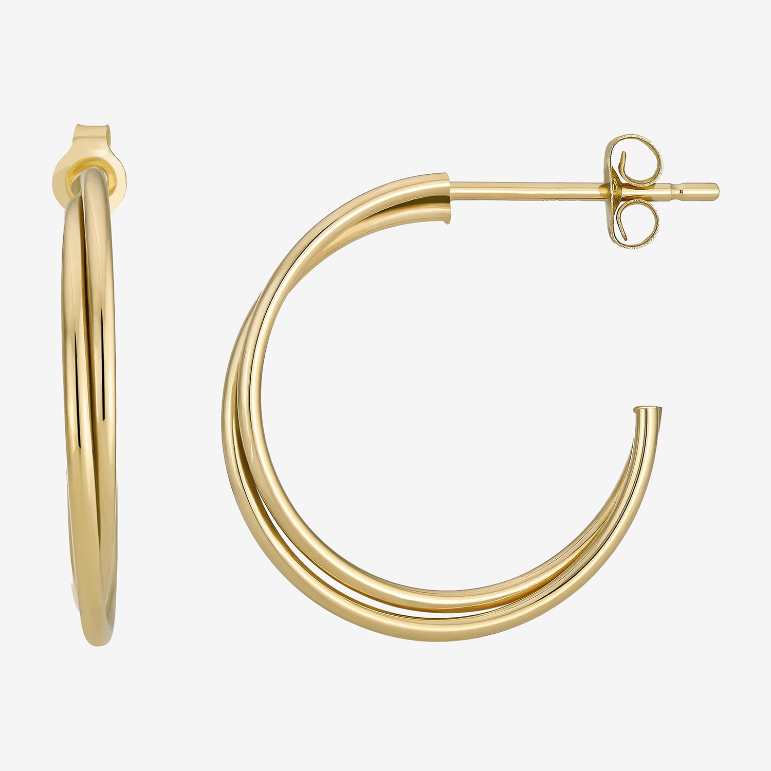 C-Hoop Womens 14K Gold 18.5mm Hoop Earrings