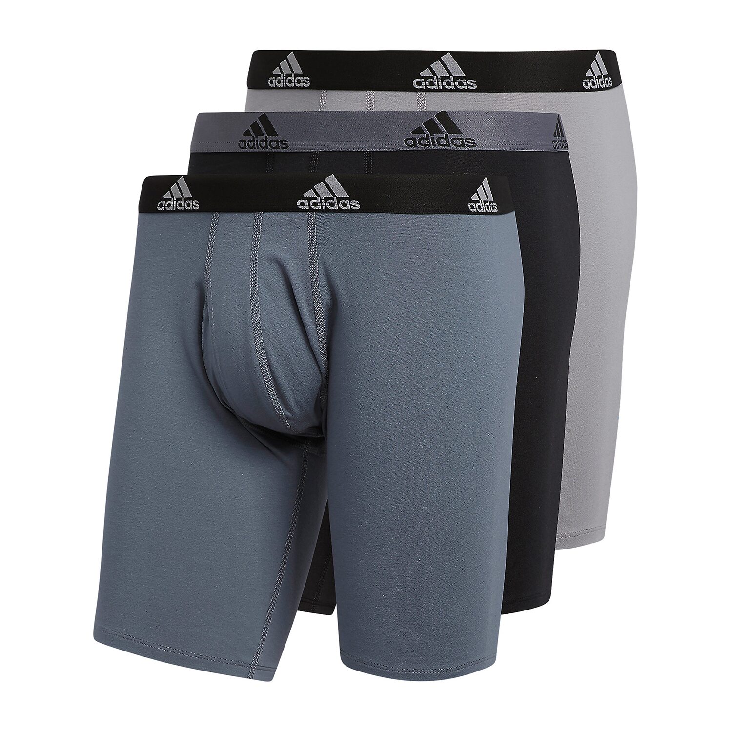 adidas Cotton Mens 3 Pack Long Leg Boxer Briefs 5152380a