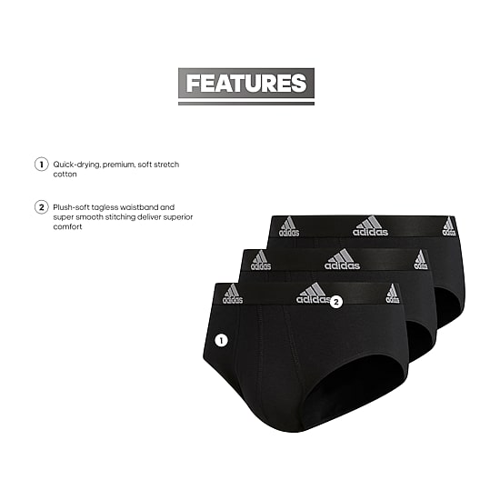 adidas Cotton Mens 3 Pack Briefs 5152357a