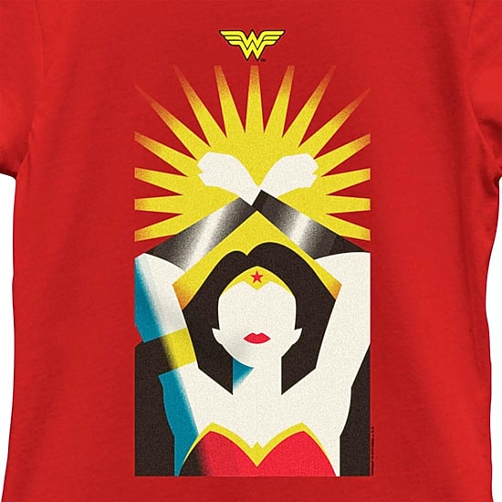 Little & Big Kid Girls Crew Neck Short Sleeve Regular Fit DC Comics Wonder Woman Graphic T-Shirt