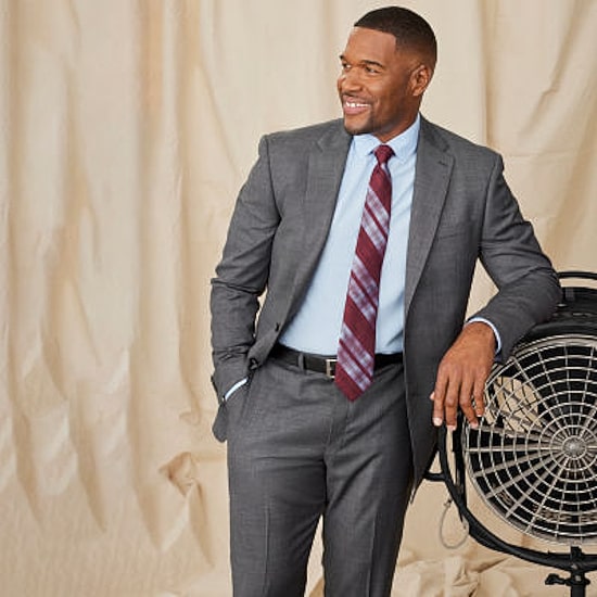 Collection By Michael Strahan Sharkskin Mens Modern Fit Flat Front Suit Pant