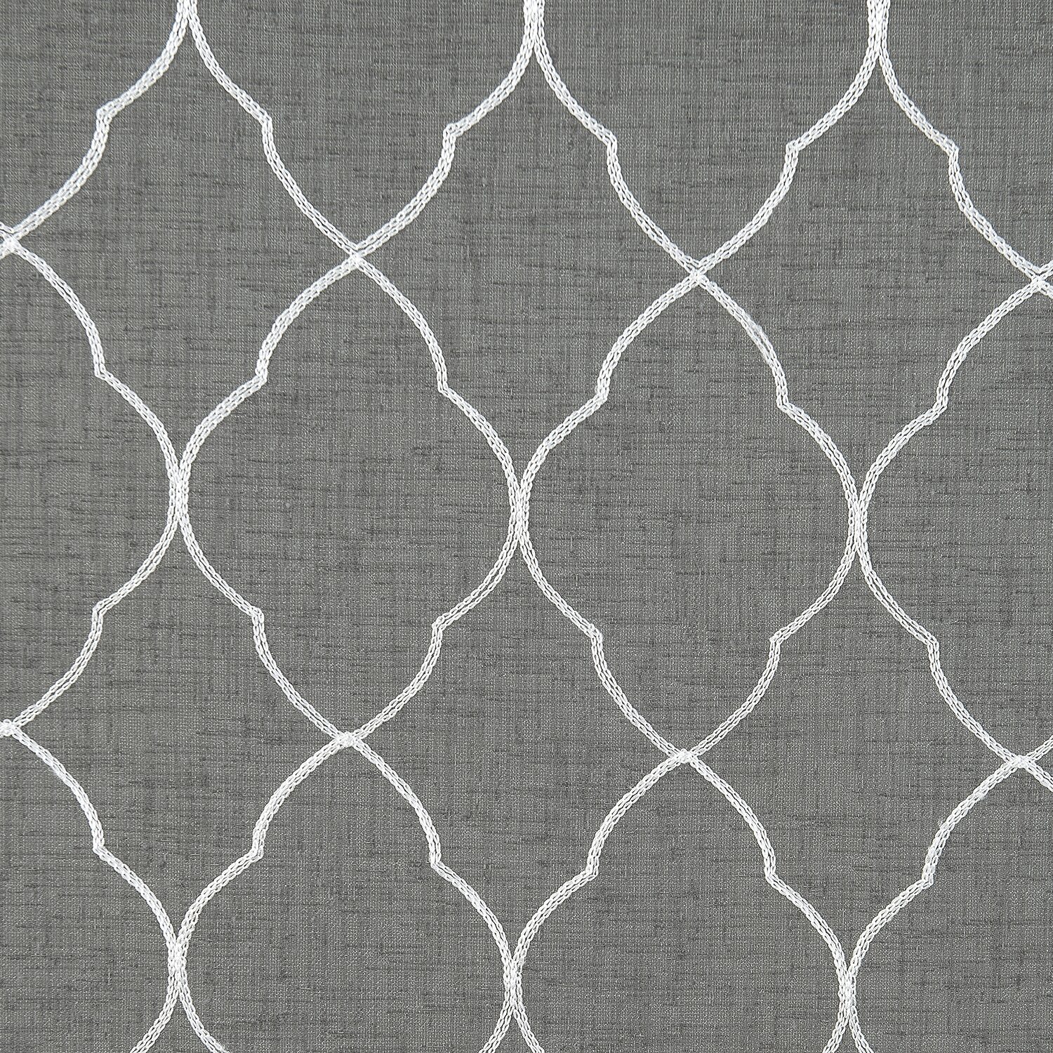 Regal Home Bayview Grommet Top Embroidered Sheer Single Curtain Panel