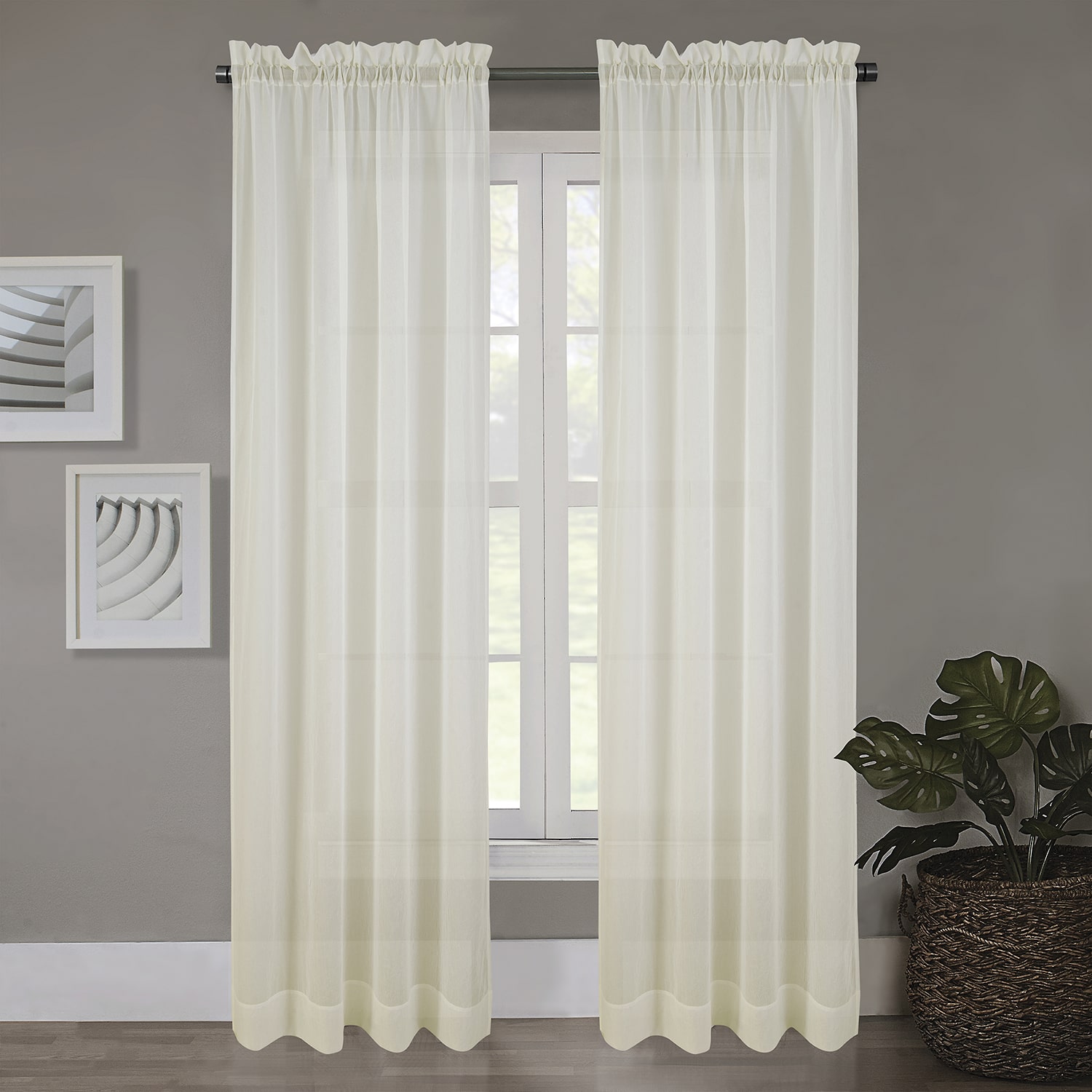 Regal Home Crushed Voile Solid Rod Pocket Sheer Single Curtain Panel
