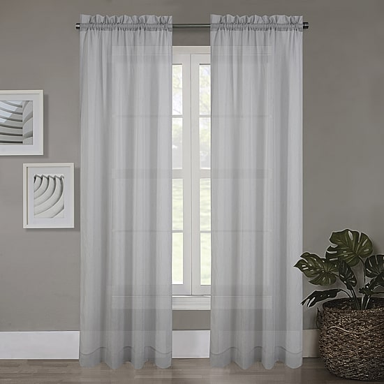 Regal Home Crushed Voile Solid Rod Pocket Sheer Single Curtain Panel