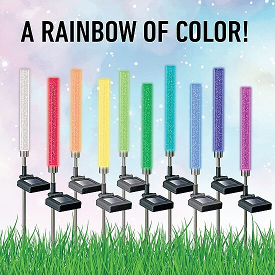 Bell + Howell Glimmer Sticks Solar Powered Landscape Lighting - Set of 4