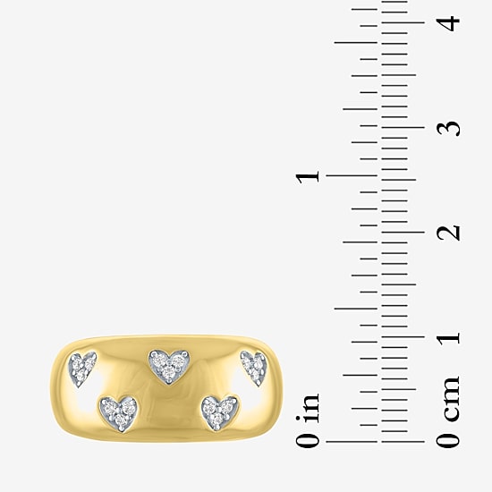 Diamond Addiction (G-H / I1-I2) Womens 9.5MM 1/10 CT. T.W. Lab Grown White Diamond 14K Gold Over Silver Band
