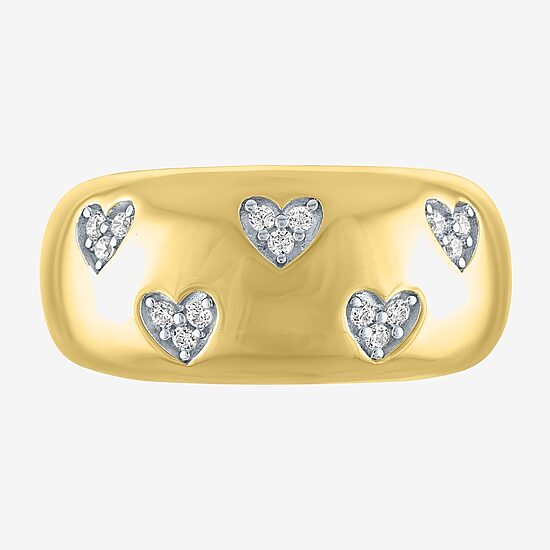 Diamond Addiction (G-H / I1-I2) Womens 9.5MM 1/10 CT. T.W. Lab Grown White Diamond 14K Gold Over Silver Band