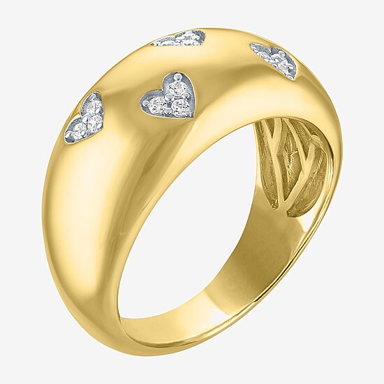 Diamond Addiction (G-H / I1-I2) Womens 9.5MM 1/10 CT. T.W. Lab Grown White Diamond 14K Gold Over Silver Band
