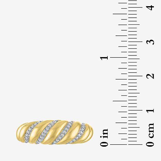 Diamond Addiction (G-H / I1-I2) Womens 7MM 1/10 CT. T.W. Lab Grown White Diamond 14K Gold Over Silver Band