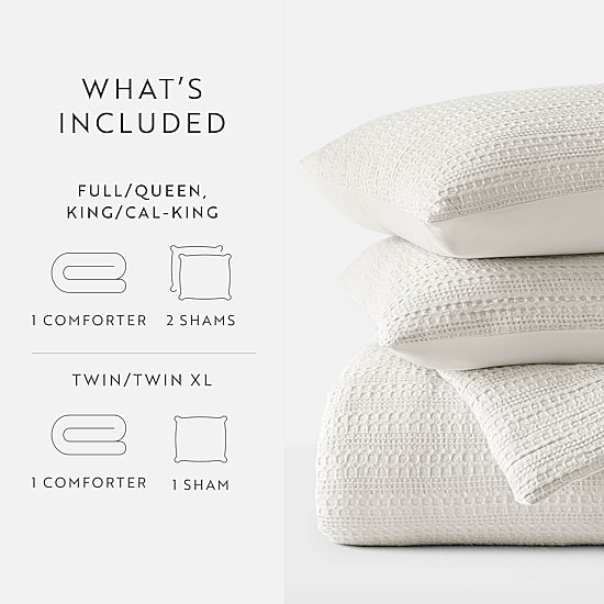 Casual Comfort Waffle Textured Midweight Down Alternative Comforter Set