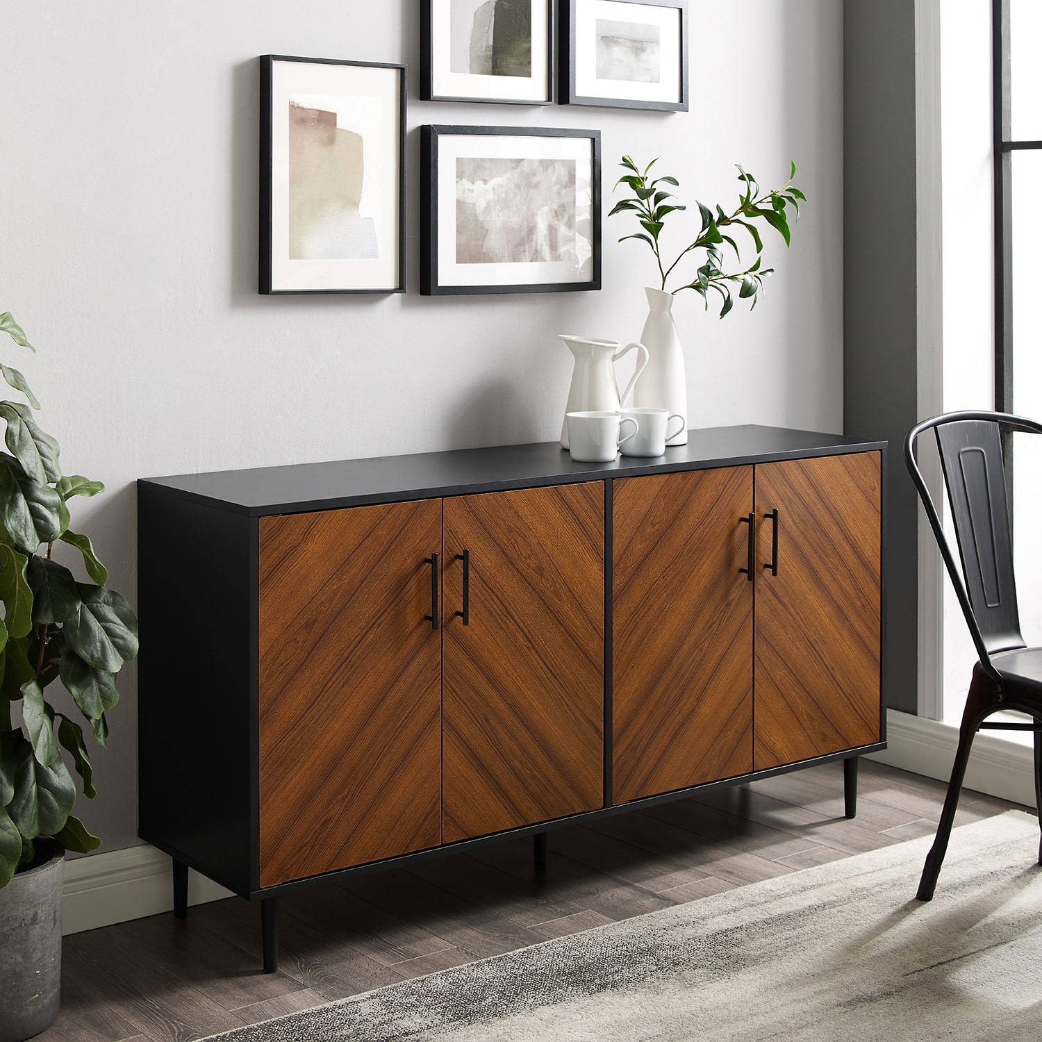 Mcm Faux Bookmatch Tv Stand