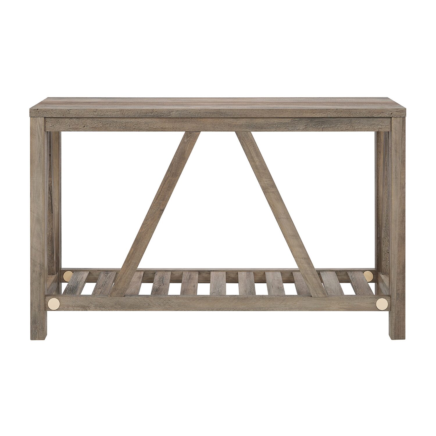 Farmhouse Slatted Shelf Entryway Table